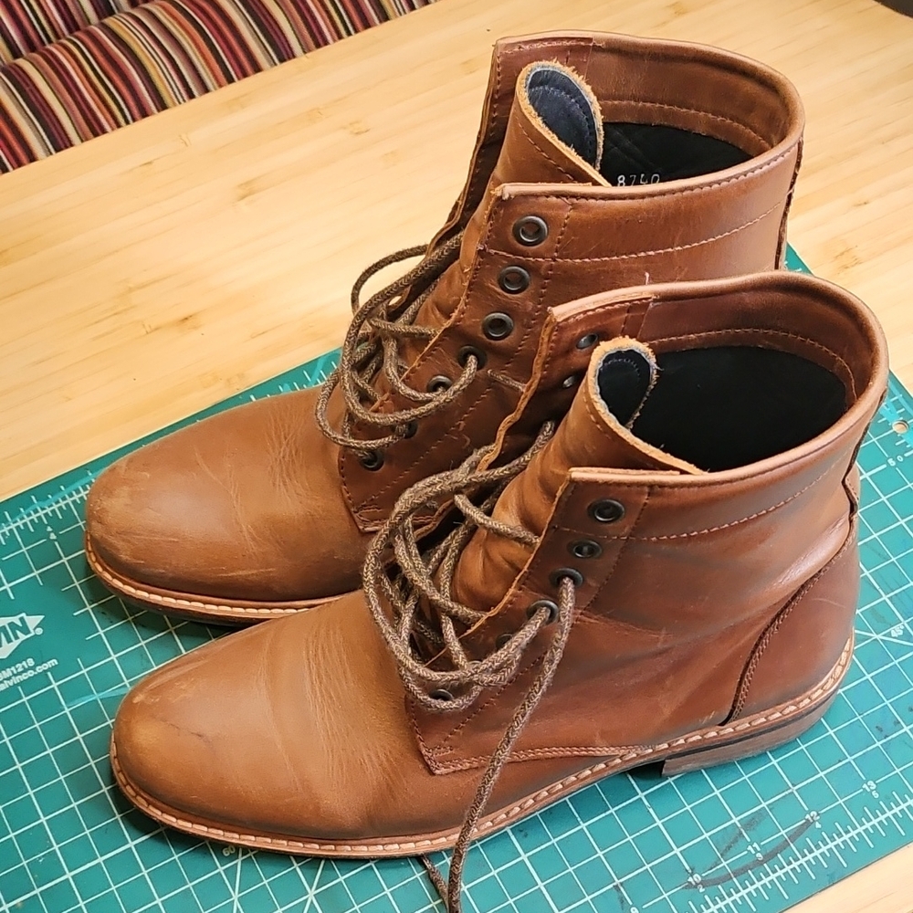 Women's Brown Lace-Up Leather Boots